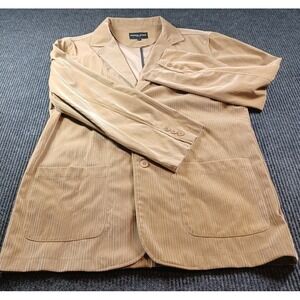 vintage Mondo Uomo Light Brown jacket Sz Large 100%Polyester Machine Washable